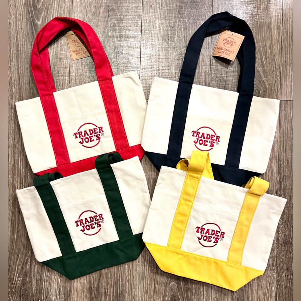 Trader Joe's - Mini Canvas Tote Bags - Set of 4 bags total